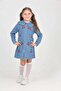 Girl's Cherry Embroidered Denim Dress - 3