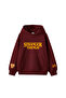 Friends Don'T Lie Printed Oversized Unisex Burgundy Hoodie - 2