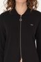 Women's Black Zippered Polo Collar Knitwear Cardigan 50317375-Vr046 - 6