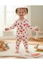 Girl's 0-6 Years Old Heart Printed, Double-Breasted Collar Seasonal Buttoned Nightgown Pajama Set