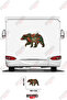 Caravan Sticker Coating with Tree Leaves Pattern and Bear Image