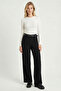 Belted Wide Leg Stretch Knit Trousers Lzv0045 Black