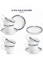 Miami Collection 12 Pcs Tea Set/Cup & Saucer Set Platinum Plated - 2