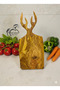 Olive Wood Cutting Board with Deer, Deer Serving Tray, Natural Serving Board - 3