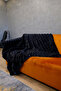 Plush Sofa Throw Blanket Fluffy Bubble Black Multi-Purpose Diamond Pattern 150X150 cm