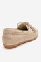 Women's Genuine Leather Loafers Lace-Up Casual Shoes Beige Suede Zenvia - 7