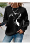 Women's Printed Crew Neck Comfortable Fit Women's Sweatshirt