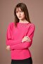 Women's Stone Embellished Bat Sleeve Sweater Fuchsia 25017 - 3