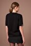 Women's Strass Stone Detailed Short Sleeve Sweater Black 20893 - 5