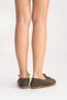 Women's Genuine Leather Loafers Lace-Up Casual Shoes Khaki Suede Zenvia - 5