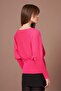 Women's Stone Embellished Bat Sleeve Sweater Fuchsia 25017 - 5