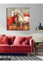 Horse in Red Flowers One Piece Square Canvas - Canvas Painting