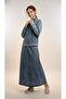 Girl's Skirted Jeans Suit Long Denim Combination Suitable for Hijab-Aüt-2042 - 5
