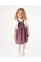 Girl's Seasonal Long Sleeve Floral Embossed Dress (2-3-4-5 Years) - 2