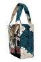 Women's Vegan Turquoise Large Tote Bag - Tram Nap Design - 4