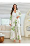 Women Floral Printed Belted Shirt and Pants Co-Ords - 2
