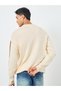 Men Brown Color Block Sleeve Oversized Sweater - 5