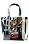 Women's Vegan Turquoise Large Tote Bag - Tram Nap Design - 2