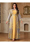 Women Sequin Patch Detail Belted kimono with Dress Set - 5