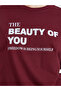 Women Burgundy Slogan Oversized T-Shirt - 4