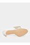 Beige Stiletto Heel Sandals with Floral Detail - 6