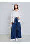 Women White Striped Oversized Shirt with Lace Sleeves - 2