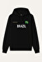 Brazil Brazil Flag Printed Black Hooded Sweatshirt Hoodie