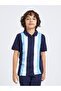 Boys Navy Color Block Polo T-Shirt and Shorts Set - 3
