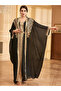 Women Sequin Patch Detail Belted Dress with kimono Set