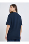 Women Navy Blue London Slogan Oversized T-Shirt - 5