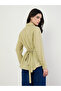 Women Beige Linen Roll-Up Sleeve Shirt - 5