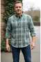 100% Cotton Long Sleeve Pocketed Plaid Classic Lightweight Thick Fabric Men's Shirt