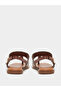 Women Brown Flat Sandals with Equestrian Detail - 4