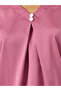 Women Solid V-Neck Faux Pearl Detail Top - 3