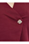 Women Red Long Sleeve Wrap Top - 3