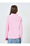 Girls Light Pink Cotton Long Sleeve Polo T-Shirt - 5