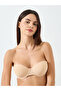 Solid Detachable Strap Padded Wired Bra with Transparent Shoulder Straps