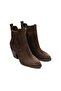 Pointed Toe Zippered Genuine Suede Leather Women's Boots Z590 Yarma Suet Brown 490 C63 (Split Suede Br - 2