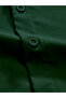 Men Dark Green Mandarin Collar Short Sleeve Shirt - 3
