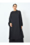 Women Black Batwing Sleeve Abaya and Skirt Set - 2