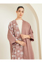 Women Brown Embroidered Batwing Sleeve Abaya - 2