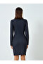Women Black and White Graphic Print Bodycon Midi Dress - 5