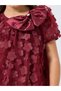 Girls Red Flower Detail A-Line Mini Dress - 3
