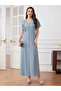 Women Leaf Patch Detail V Neck Maxi Dress - 4