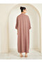 Women Brown Embroidered Batwing Sleeve Abaya - 4