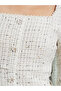 Women Tweed Look Evening Sheath Dress - 4