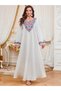 Women Embroidered Faux Pearl Jalabiya
