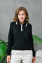 Women's Polo Neck Half Zipper Closure Basic Knitwear Sweater