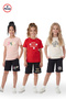 3-Piece Round Neck Capri Pants Print Detailed Summer Girl's 6-Piece Top and Bottom Set