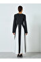 Women Black Color Block Long Sleeve Jalabiya - 5